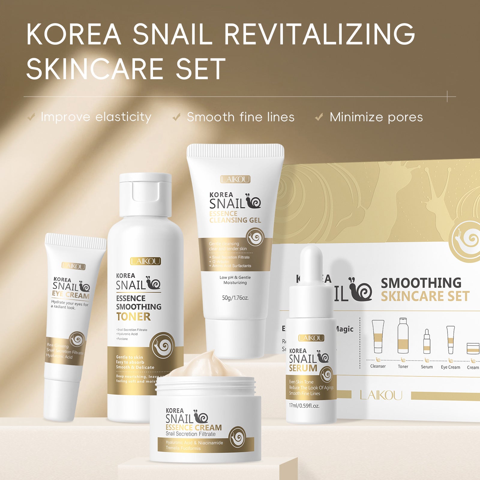 Korea Snail Skin Care Set - Unlock Smooth Radiance!